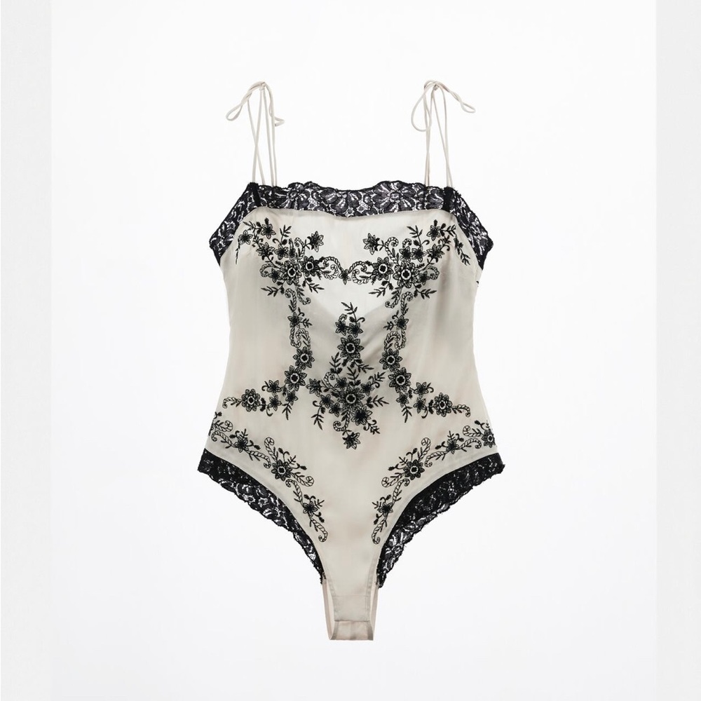 Zara embroidered body suit-New WITH TAGS